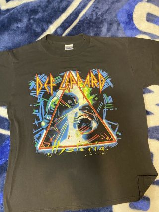 Vintage 1987 Def Leppard Hysteria Tour T - Shirt Size Large Black Rare
