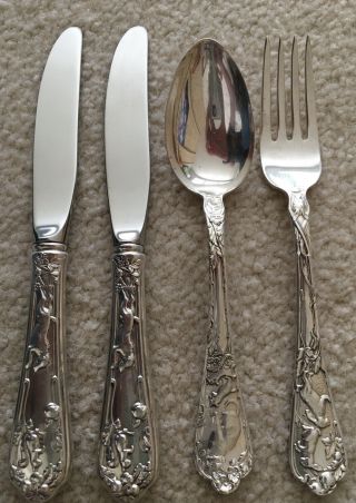 Four Rare Reed & Barton Pet Child Youth Set Spoon Fork Knife Silverplate Animals