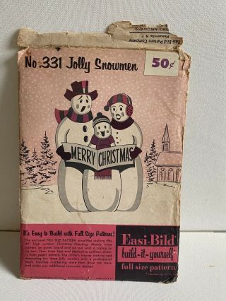 Easi - Bild Woodworking Pattern Vintage 1950 No.  331 Jolly Snowmen Rare