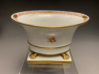 Rare Herend Chinese Bouquet Rust Planter Centerpiece Footed Bowl