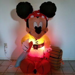 Disney Mickey Mouse 4 Foot Pirate Lighted Airblown Inflatable Halloween Rare