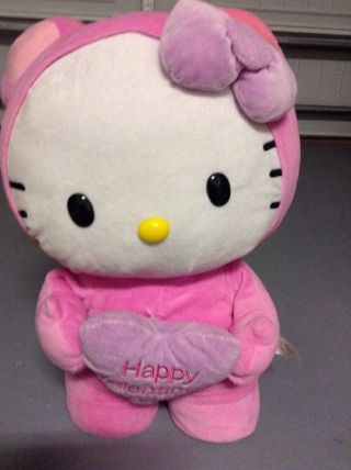 Sanrio Pink Hello Kitty Happy Valentine Plush Collector Rare Door Greeter 2016