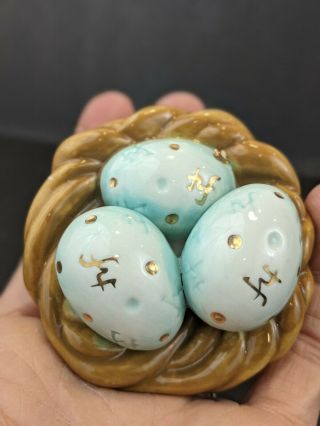 Nora Fleming Mini Egg Bird Nest Retired RARE HTF NF Initials Gold Flaws Read 2