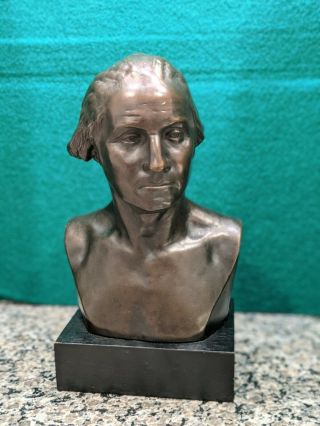 Rare 1899 George Washington Bust Jean Antoine Houdon Deep Bronze Life Mask