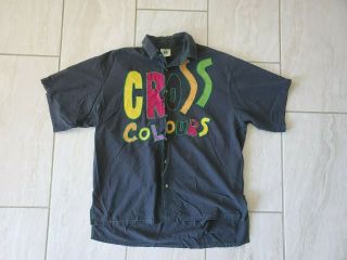 Rare Vintage 90s Cross Colours Usa Button Front Hip - Hop Oversized Shirt 2xl