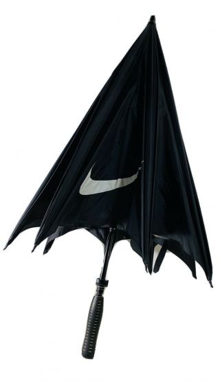 Rare Nike Golf Umbrella Vintage Black White Swoosh Nylon Nike Grip