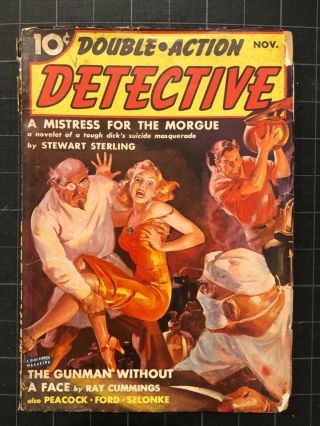 Rare Double - Action Detective Pulp November 1939 Mistress For The Morgue Vol1 5