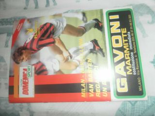 Very Rare 1989/90 European Cup Ac Milan V Barcelona Domenica Sport