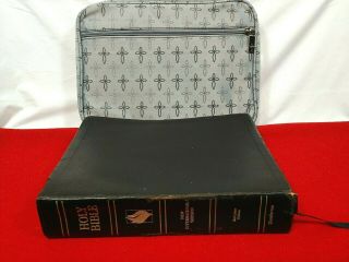 1984 Niv Full Life Study Bible Black Bonded Leather Th Indexed Red Letter Rare