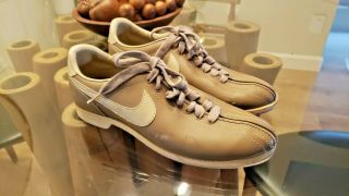 Vintage 1983 Nike Mens Swoosh Rare Tan Brown Bowling Shoes Size 8.  5 M 840810sn