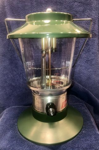 Coleman 5114b Double Mantle Propane Lantern With Very Rare Fluted Globe - 2/80
