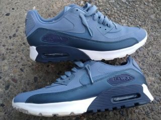 Worn 2x Nike Rare Air Max 90 Ultra Shoes Ice Blue Ocean Fog Womens 10