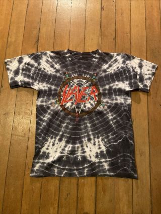 Slayer Tie Dye Shirt Rare Vintage Brockum Symmetria 1990 Officially Licensed L