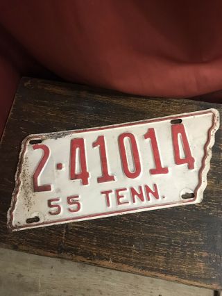 Tennessee 1952 License Plate Rare Tn Vintage Tag State Shaped Man Cave.  Estate
