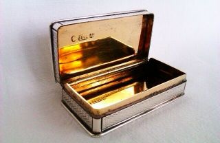 Rare & Solid Silver William Iv Snuff Box Taylor & Perry 1838