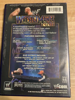 WWE WWF - WrestleMania 17 X - Seven (DVD,  2001,  2 - Disc) Ultra RARE Authentic US 3