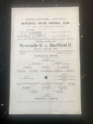 Rare Newcastle United V Sheffield United 43/44 Lc Programme