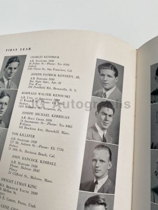 Joseph P.  Kennedy Jr.  Harvard Law School Rare 1939 - 40 Year Book