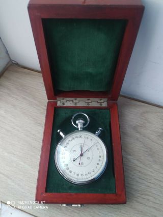 Rare Vintage Stopwatch " Slava " From The Times Of The Ussr With A Native Box All