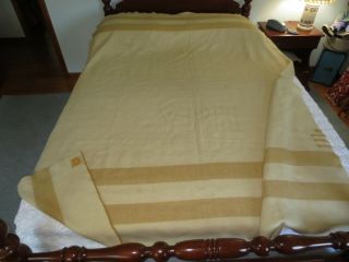 Rare Oregon City Yellowstone Park Hotel 3.  5 Hash Marks Wool Blanket - - 67.  5 " X 85 "