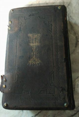 Antique 1897 Bible Lithuanian Christian Printed In Rare Lithuanian Language