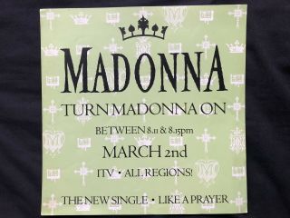 Madonna Like A Prayer Promo Display Flat Pepsi Madame Tour Virgin Sex Blue Rare