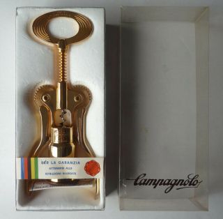 Rare Campagnolo Italy Gold Plated " Big " Corkscrew Wine Bottle Opener Xlnt