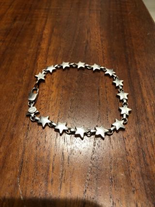 Tiffany & Co Sterling Silver Star Link Bracelet Rare Vintage 925 - 7 1/2 Inches