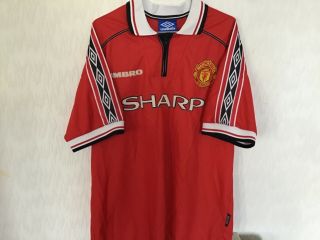 Rare Retro Umbro Manchester United Home Shirt Size Large Cond