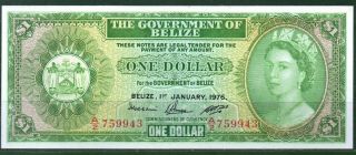 Belize P - 33 1976 1 Dollar Unc Rare