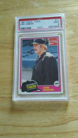 1981 Coca Cola Kirk Gibson Topps 11 Psa 9 Rookie Rare Graded