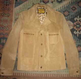 Rare Vintage 70s A Robert Lewis Idea Leather Suede Jacket 40 Western