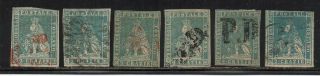 1857 Italy Tuscany 2cr Rare Colors Stamps $2000.  00 Cardillo Signed