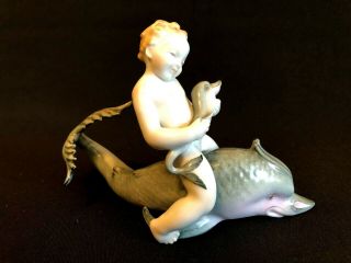Herend Porcelain Handpainted Rare " Tritonka " Figurine 5834 (gÁcser Kata)