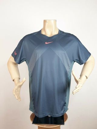 Nike Rafael Nadal US Open 2013 T - Shirt Gray Men ' s Size XL Short Sleeve Rare 2