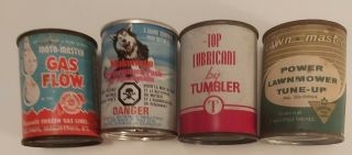 Rare Set Of 4 Oz Various Additive Tins (as Pictured) - Empty