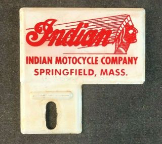 Indian Motocycle Motorcycle Company Convex License Topper Rare Advertising Sign