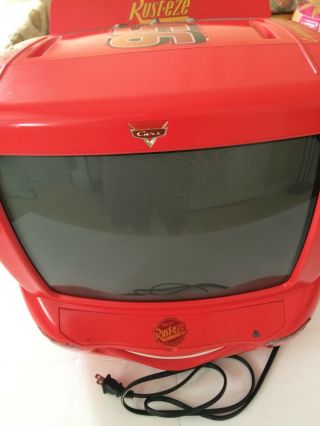 Rare - Disney Cars Lightning Mcqueen 13 " Retro Gaming Tv Dvd Player -