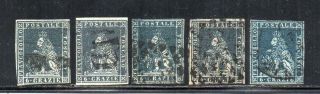 1851 Italy Tuscany 6cr Lion Stamps Lot $$2975.  00,  Rare Cancels,  Wow
