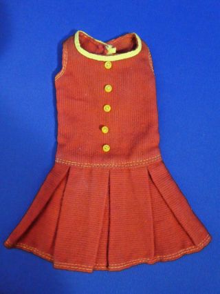 Vintage Francie Pak Pleat Neat Red Orange Corduroy Dress Tm Tag Rare Vgc