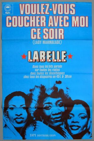 Labelle – Rare Vintage Lady Marmalade 1974 French Promo Poster Huge
