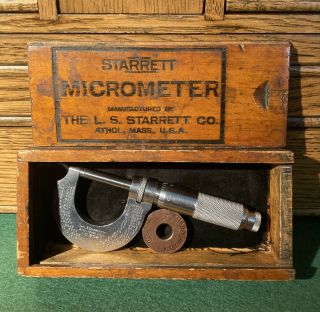 Rare Starrett 204 C Quick Adjusting Micrometer Speed Push Button Machinist Tool