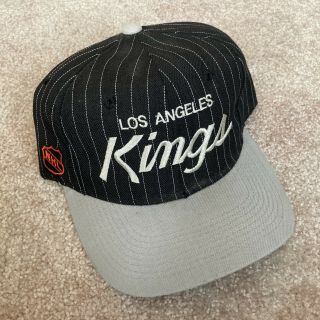 Vintage Sports Specialties Los Angeles Kings Script Pinstripe Snapback Hat Rare
