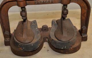 Rare cast iron Hydrosole Press cobbler shoe maker sole repair machine Paragon 2
