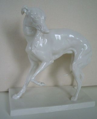 Rare Nymphenburg Porcelain Italian Greyhound Whippet Dog Figurine By Mene 437