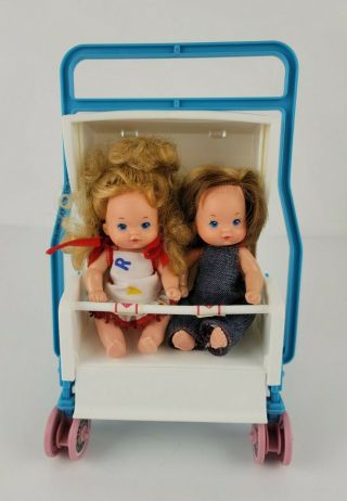Rare Vintage 1985 Mattel The Heart Family Double Stroller With Twins