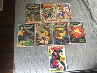 Rare Silver Age Spider - Man 55 - 57,  65,  67,  70,  72,  73 Owner Keys Wow