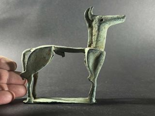 Rare Ancient Greek Bronze Geometric Horse Displaying Phallus - Circa 800 Bce