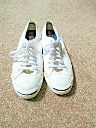 Jack Purcell Converse Rare Vintage White Canvas Tennis Shoes Mens 10 Women 11.  5