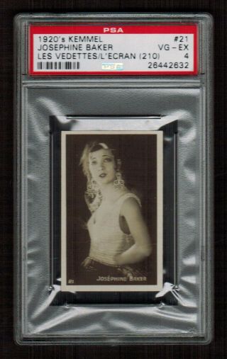 Psa 4 Josephine Baker 1926 - 1929 Kemmel Chocolate Card 21 Rare